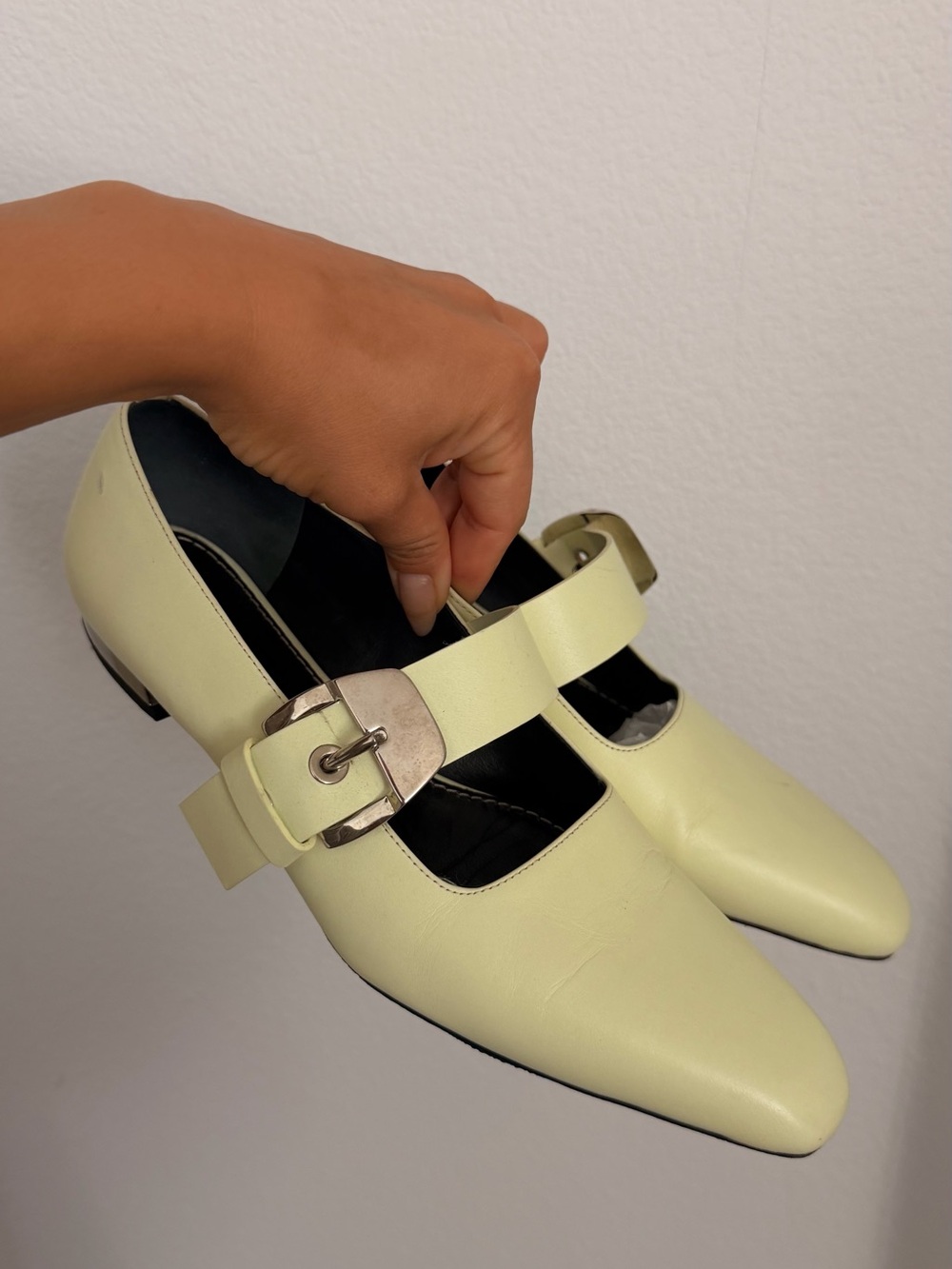 Proenza Schouler Pale Yellow Leather Mules – Size 35